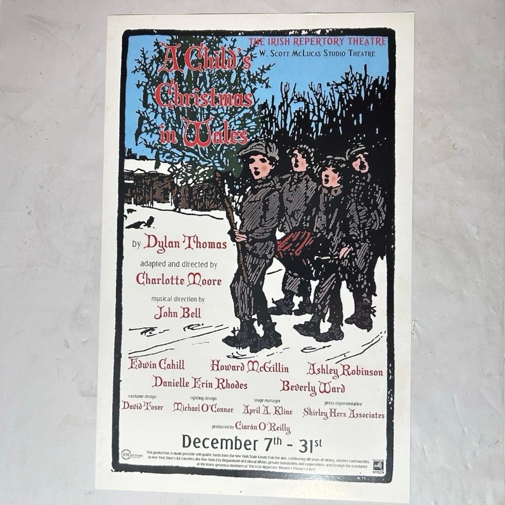 A Child's Christmas in Wales by Dylan Thomas Irish Repertory Theatre Poster NY